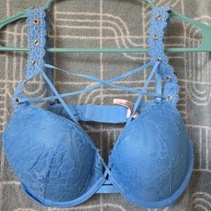 Victoria's Secret Lace Strappy Blue Bra